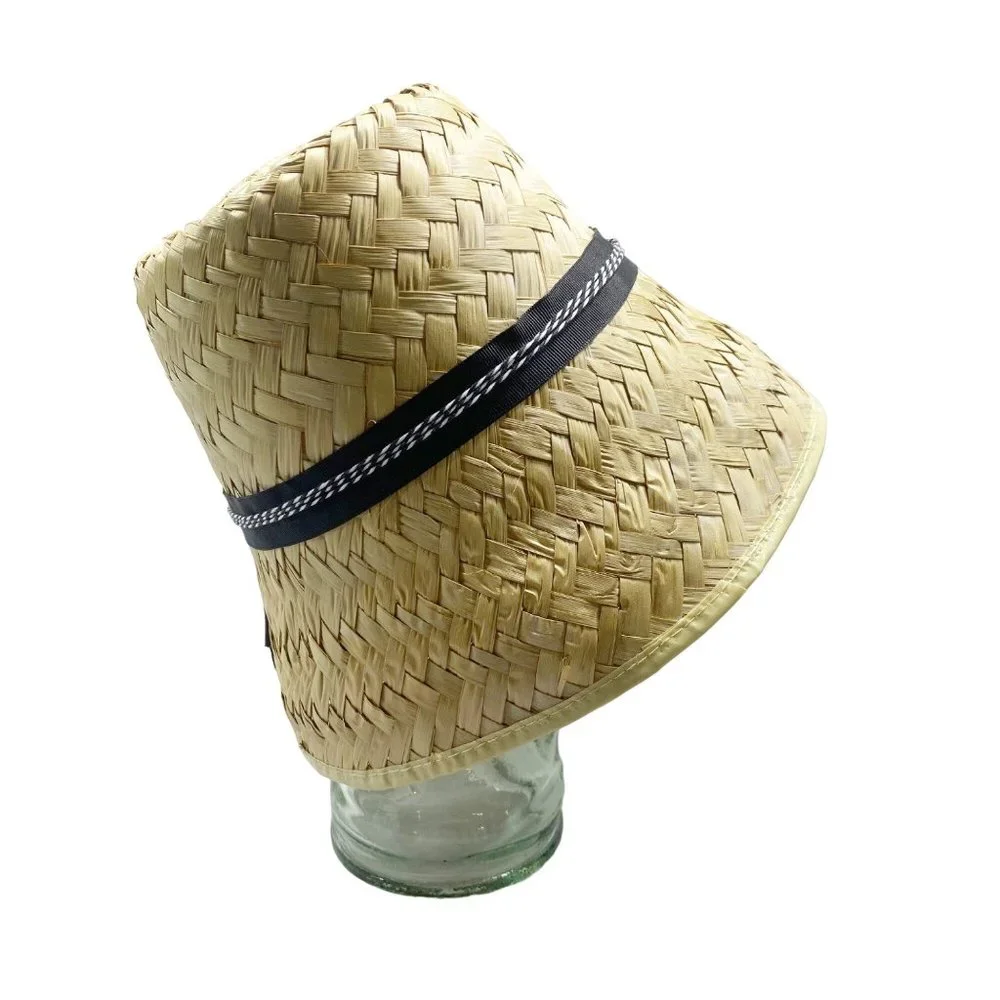 Tan Straw Handmade Bucket Hat OS - Picture 11 of 15